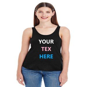 New Women's Custom Printed Personalized Make It Your Own Black Tank Top...